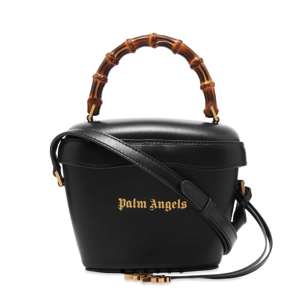 Rare PALM ANGELS BAMBOO LEATHER PADLOCK BAG